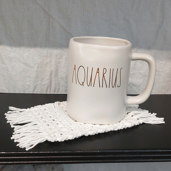 Rae Dunn Aquarius Mug and Handmade Mug Rug - Picture 1 of 7